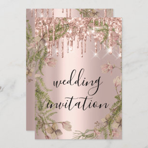 Invitation Rose Gold Mariage de la Parties scintillant de la
