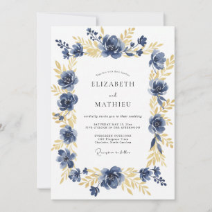 Invitation Rose Gold Mariage de minuit