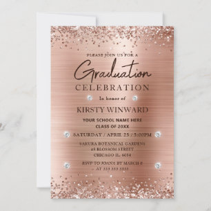 Invitation Rose Gold Métal Brossé et Dégradé de Finition de D