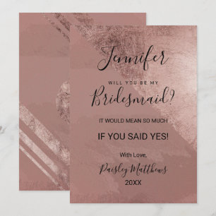 Invitation Rose Gold Moderne Faux Triangle en Feuille pour De
