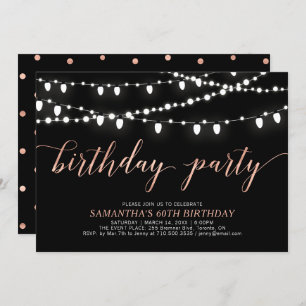 Invitation Rose Gold & Navy, 60e fête d'anniversaire