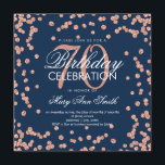 Invitation Rose Gold Navy Blue 70e anniversaire Parties scint<br><div class="desc">Elégant 70e anniversaire Rose Gold Faux Parties scintillant Confetti modèle d'invitation bleu marine. Idéal pour les fêtes du 70e anniversaire et plus !</div>