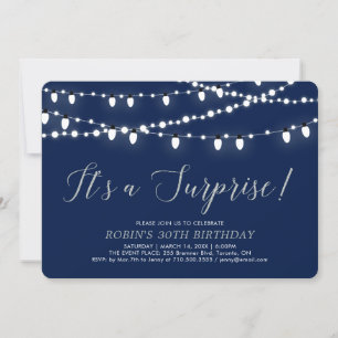 Invitation Rose Gold & Navy   Surprise 30ème anniversaire fêt