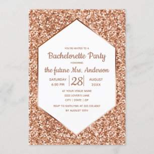 Invitation Rose Gold Parties scintillant Bachelorette Party I