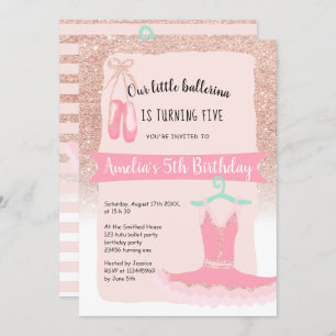 Invitation Rose Gold parties scintillant ballerina tutu 5e an