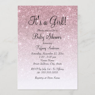 Invitation Rose Gold Parties scintillant C'est un Baby shower