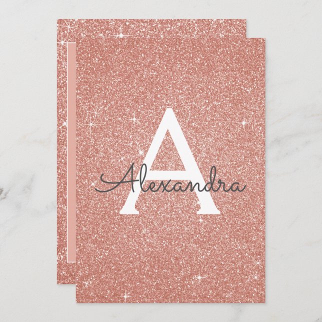 Invitation Rose Gold Parties scintillant Classe de 2018 Gradu (Devant / Derrière)