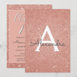 Invitation Rose Gold Parties scintillant Classe de 2019 Gradu