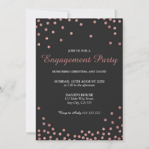 Invitation Rose Gold Parties scintillant Confetti