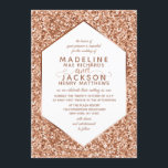 Invitation Rose Gold Parties scintillant Confetti Wedding Inv<br><div class="desc">Rose Parties scintillant or Confetti Design de cadre géométrique Confetti avec lettrage Rose d'huile d'or. Parfait pour un Mariage élégant ou glamour. Invitations de mariage moderne tendance ! ~ Regardez ma boutique pour voir l'ensemble de la suite mariage pour ce design!</div>