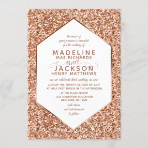 Invitation Rose Gold Parties scintillant Confetti Wedding Inv