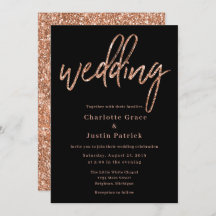 Rose Gold Parties scintillant de mariage Invitatio