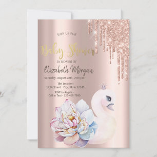 Invitation Rose Gold Parties scintillant Drives Baby shower d