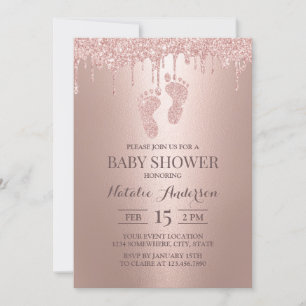 Invitation Rose Gold Parties scintillant Drives Garçon Girl P