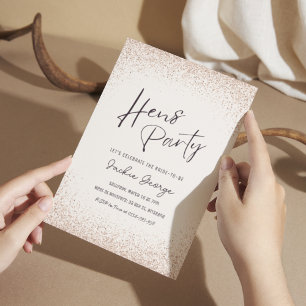 Invitation Rose Gold Parties scintillant Hens Party Invitatio