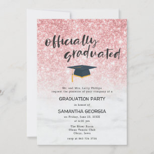 Invitation Rose Gold Parties scintillant Ombre Luxury Graduat