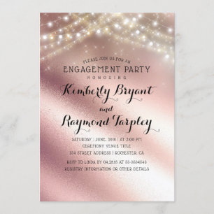 Invitation Rose Gold Parties scintillant & Sring Lights