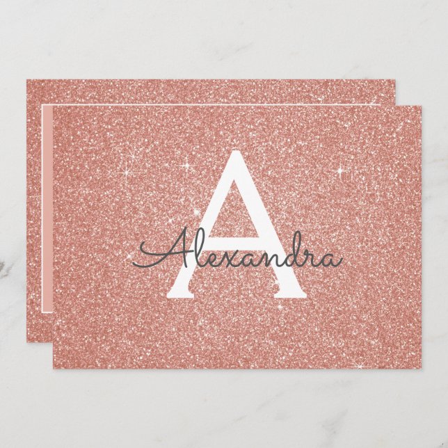 Invitation Rose Gold Parties scintillant Sweet 16 Enregistrer (Devant / Derrière)