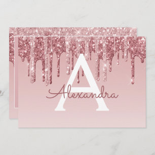 Invitation Rose Gold Parties scintillant Sweet 16 Enregistrer