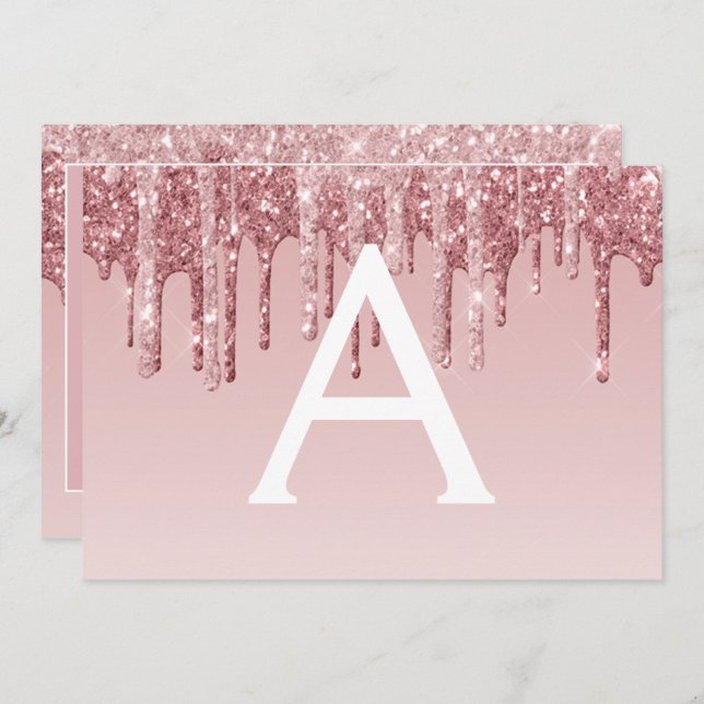 Invitation Rose Gold Parties scintillant Sweet 16 Enregistrer (Devant / Derrière)