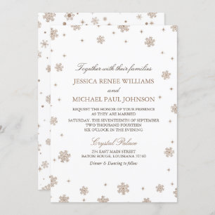 Invitation Rose Gold Parties scintillant Winter Wonderland Ma