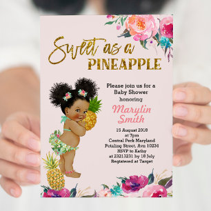Invitation rose Gold Pineappy Baby shower
