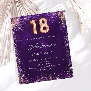 Invitation rose gold pour 18ème anniversaire