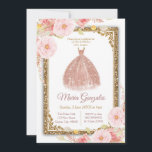 Invitation rose Gold Princess - White Mis Quince<br><div class="desc">Invitation de la princesse d'or rose - White Mis Quince InvitationMis Quince Anos,  15e anniversaire, </div>
