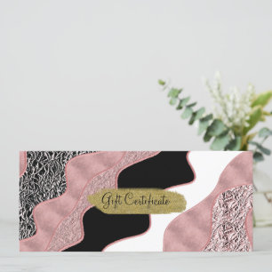 Invitation Rose Gold Rose Abstrait Moderne Vague Glamour Tend