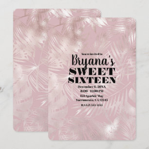 Invitation Rose Gold Rose Botanique Tropicale Palmier Douze A