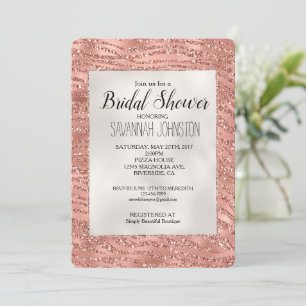 Invitation Rose Gold rose Glam Parties scintillant de la mari