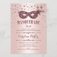 Rose Gold Rose Masquerade Ball Anniversaire