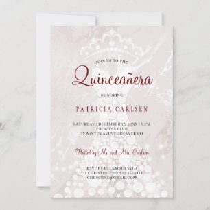 Invitation Rose gold rose moderne élégante quinceanera