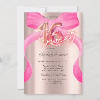 Invitation Rose Gold Rose Rose Gold Brillante Sweet 16