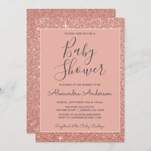 Invitation Rose Gold Sparkle Parties scintillant Baby shower 
