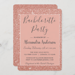 Invitation Rose Gold Sparkle Parties scintillant Bachelorette