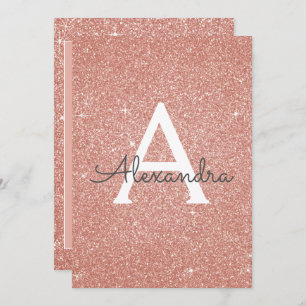 Invitation Rose Gold Sparkle Parties scintillant Baptême Invi