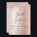 Invitation Rose Gold Sparkle Parties scintillant Sweet sixtee<br><div class="desc">Rose Bleu - Rose Gold Sparkly Dripping Parties scintillant Sweet 16 Anniversaire Invitation de fête. C'est la parfaite chic luxe Sweet sixteen Anniversaire Invitation pour une Fête d'Anniversaire de Foil Rose Metallic moderne et élégant or et rose vif Parties scintillant Fille Étincelante Fête d'Anniversaire. Veuillez contacter le concepteur pour les...</div>