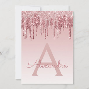 Invitation Rose Gold Sparkle Parties scintillant Sweet sixtee