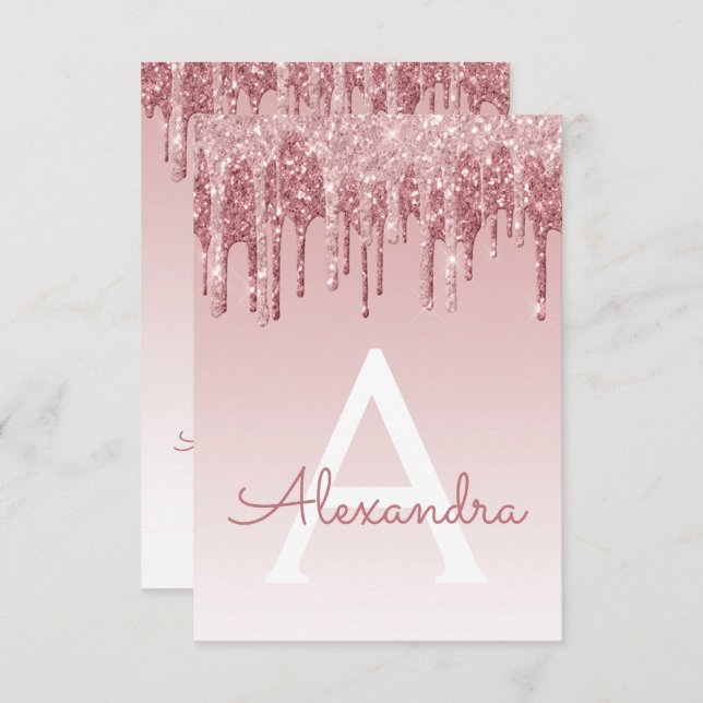 Invitation Rose Gold Sparkle Parties scintillant Sweet sixtee (Devant / Derrière)