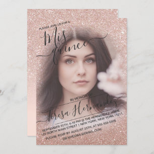 Invitation Rose Gold Sparkly Parties scintillant Ombre Photo