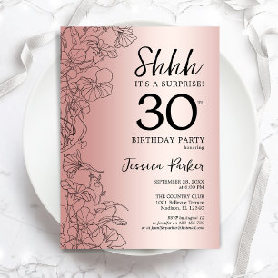 Invitation Rose Gold Surprise 30e anniversaire