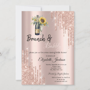 Invitation Rose Gold Tournesols qui dégoulinent Baby Shower