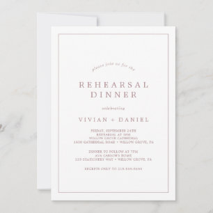 Invitation Rose Gold Typografy Rehearsal