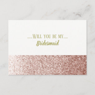 Invitation Rose Gold Veux-Tu Être Ma Demoiselle D'Honneur