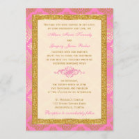 Rose, ivoire, parties scintillantes d'or,