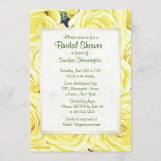 Invitation Rose jaune clair Fête des mariées florale