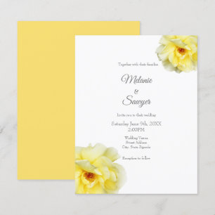 Invitation Rose jaune doux