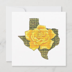 Invitation Rose Jaune Du Texas Motif Flower