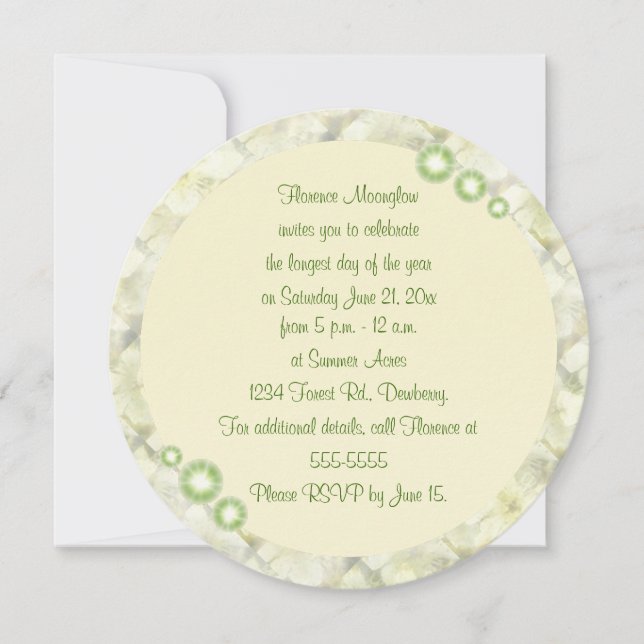 Invitation Rose jaune en Brambles Solstice d'été Litha (Devant)